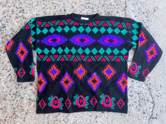 Rare Vintage 90s southwestern Pattern Diana Marco… - image 1