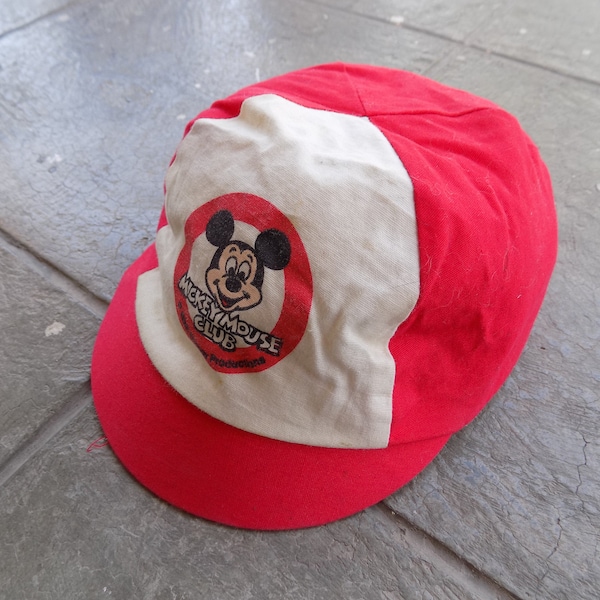 RARE Vintage 70s Mickey Mouse Club Disney 4 Panel Kids Cap