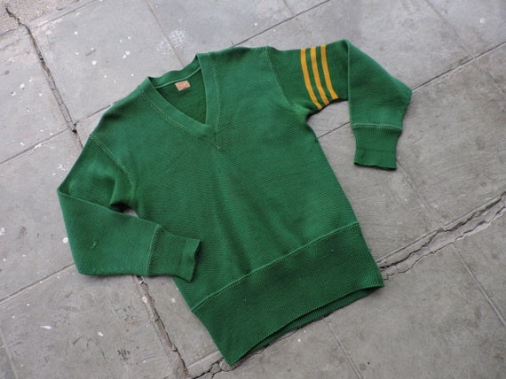RARE Vintage 30s Burk & Co. Green with Yellow Str