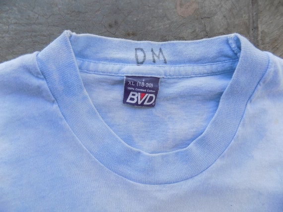 RARE Vintage 80s Light Blue "Sky" Tie Dye T-shirt… - image 2