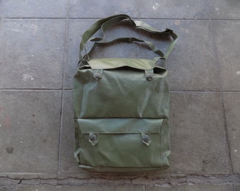 Beat to HELL Rare vintage Olive Green Vinyl Army Bag