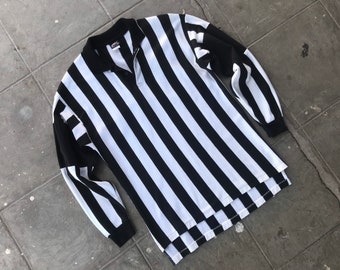 BEAT To HELL Rare Vintage 70s Referee Striped Polo Runner Up Jersey M