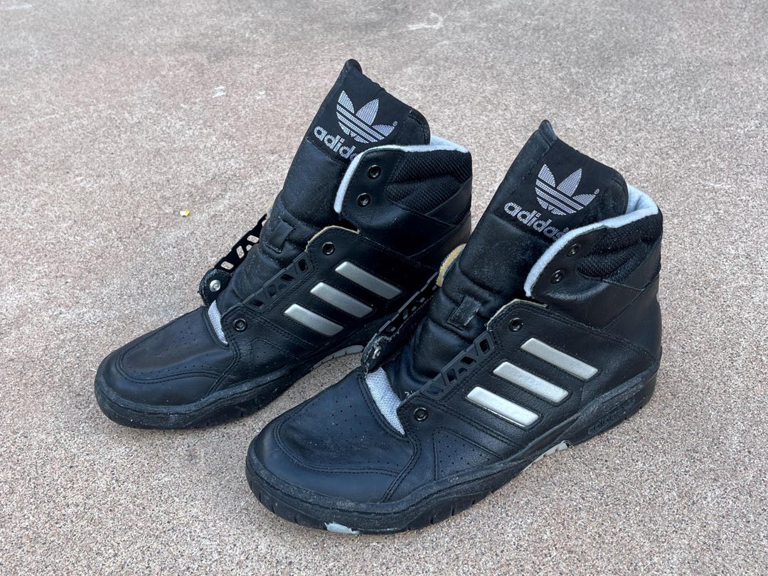 Rare Vintage 90s Adidas Association Black Silver Trefoil - Main Image