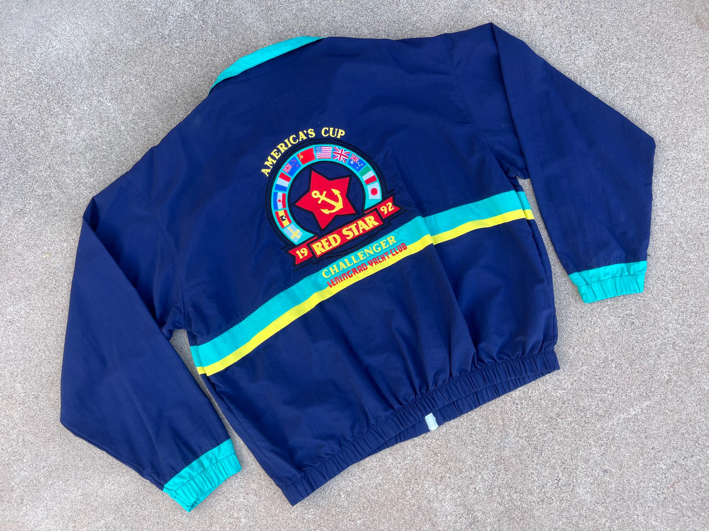CAPRI BLUE 赤 ブルゾン RARE Vintage 90s 1992 America's Cup Red Star Challenger
