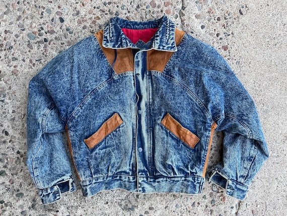 BEAT To HELL Rare Vintage 80s/90s Acid Wash Denim… - image 1