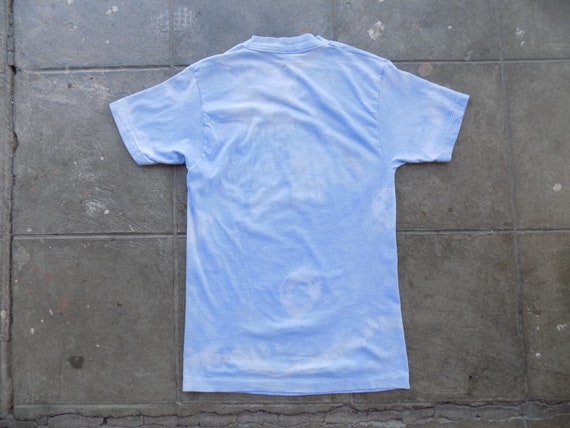 RARE Vintage 80s Light Blue "Sky" Tie Dye T-shirt… - image 3