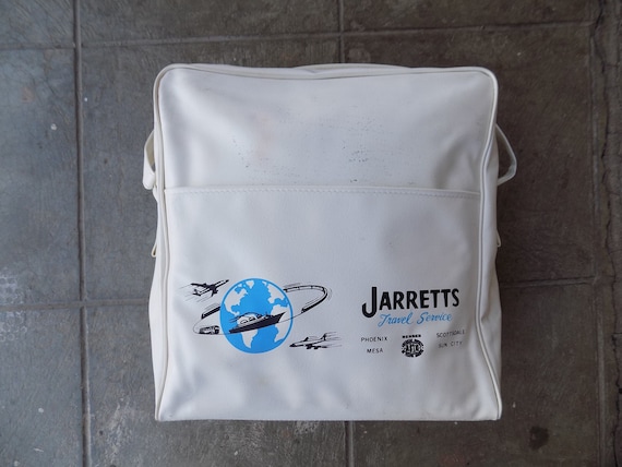 RARE Vintage 70s Jarretts Travel Service Vinyl Bag - image 1