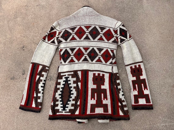 Vintage 80s Southwestern Wool Sweater/Jacket, Western Cardigan Jacket S