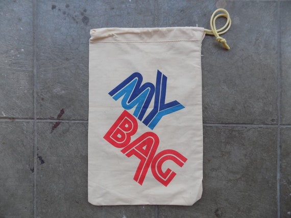 BEAT To HELL Rare Vintage My Bag Drawstring Tote … - image 2