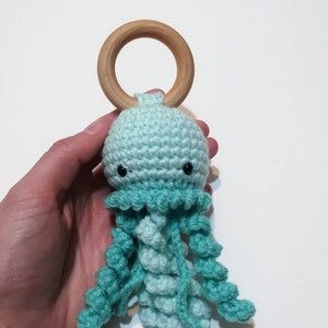 Jellyfish Teether and Rattle Crochet Pattern. Amigurumi. Plush. Crochet Teether. Toy. Animal. PATTERN ONLY image 4