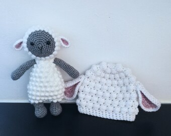 Lamb Photo Prop Set. Crochet Pattern. Amigurumi. Sheep Plush. Toy. Lamb Hat. - PATTERN ONLY