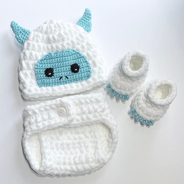 Crochet Yeti Baby Costume Pattern: Newborn Outfit (PDF Pattern)
