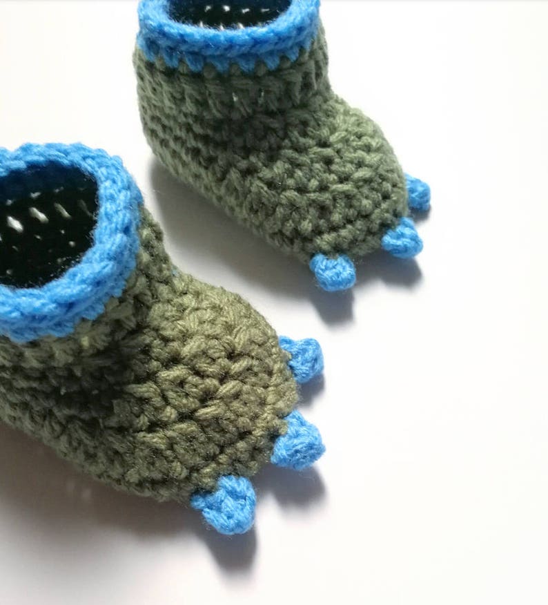 Crochet Dinosaur Hat, Diaper Cover, and Booties Pattern. Baby. 0-3, 3-6, and 6-12 months. PATTERN ONLY image 5