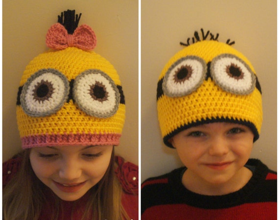 Crochet Minion Hat Pattern. 6-12 12-24 