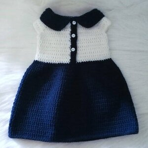 Crochet Baby Sailor Inspired Dress Pattern. Military. Costume. 0-3, 3-6, and 6-12 months. PATTERN ONLY image 3