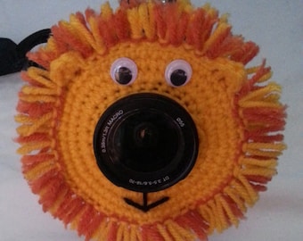 Crochet Lion Lens Buddy. 50-85mm Lens Diameter.  - PATTERN ONLY