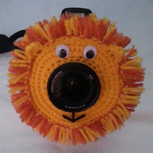 Crochet Lion Lens Buddy. 50-85mm Lens Diameter.  - PATTERN ONLY