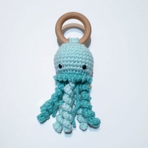 Jellyfish Teether and Rattle Crochet Pattern. Amigurumi. Plush. Crochet Teether. Toy. Animal. PATTERN ONLY image 6