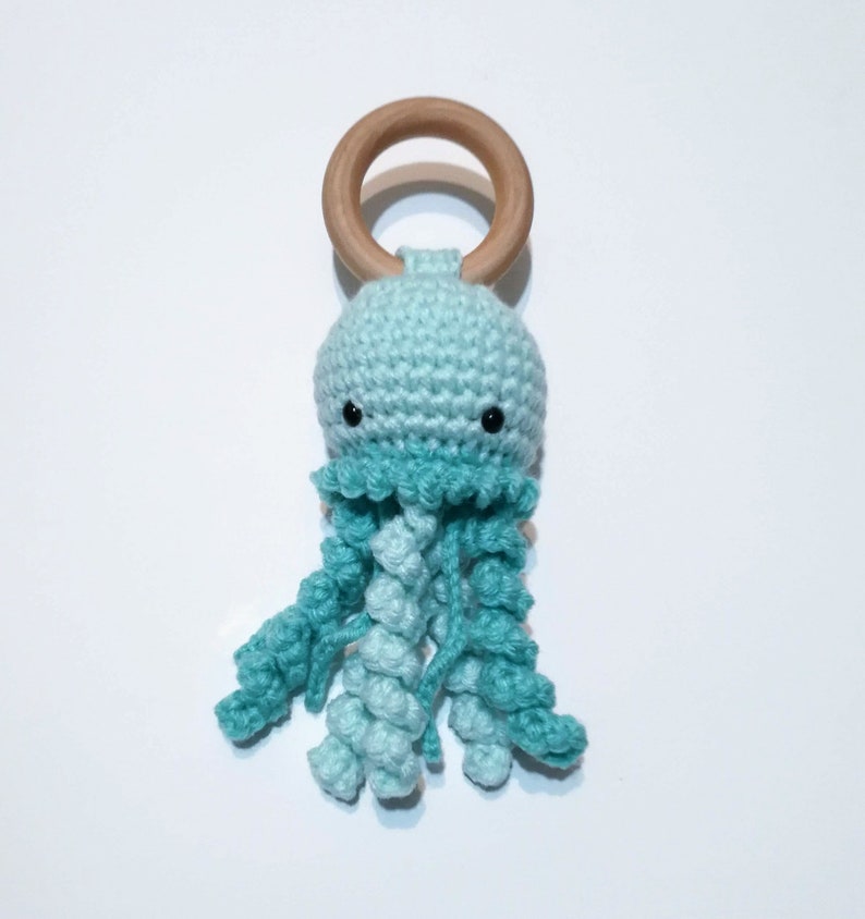 Jellyfish Teether and Rattle Crochet Pattern. Amigurumi. Plush. Crochet Teether. Toy. Animal. PATTERN ONLY image 6