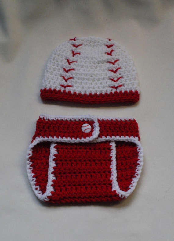Crochet Baseball Hat and Diaper Cover PATTERN. Photo Prop. Etsy