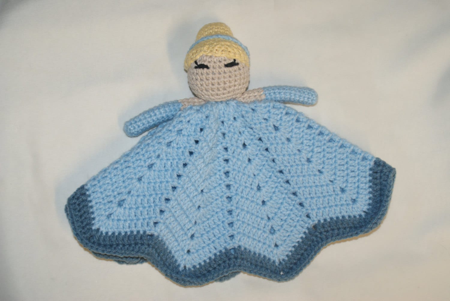 Crochet Princess Lovey Blanket. Security Blanket.