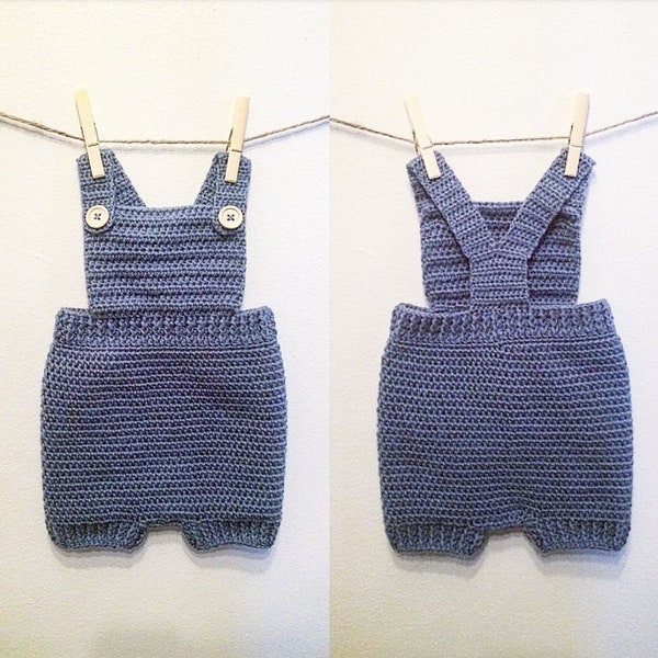 Crochet Baby Overall Pattern. 0-3, 3-6, and 6-12 months. - PATTERN ONLY