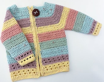 Crochet Block Lace Sweater Pattern. Cardigan. Baby Sweater. Kids Sweater. 3 months - 8 years. - PATTERN ONLY