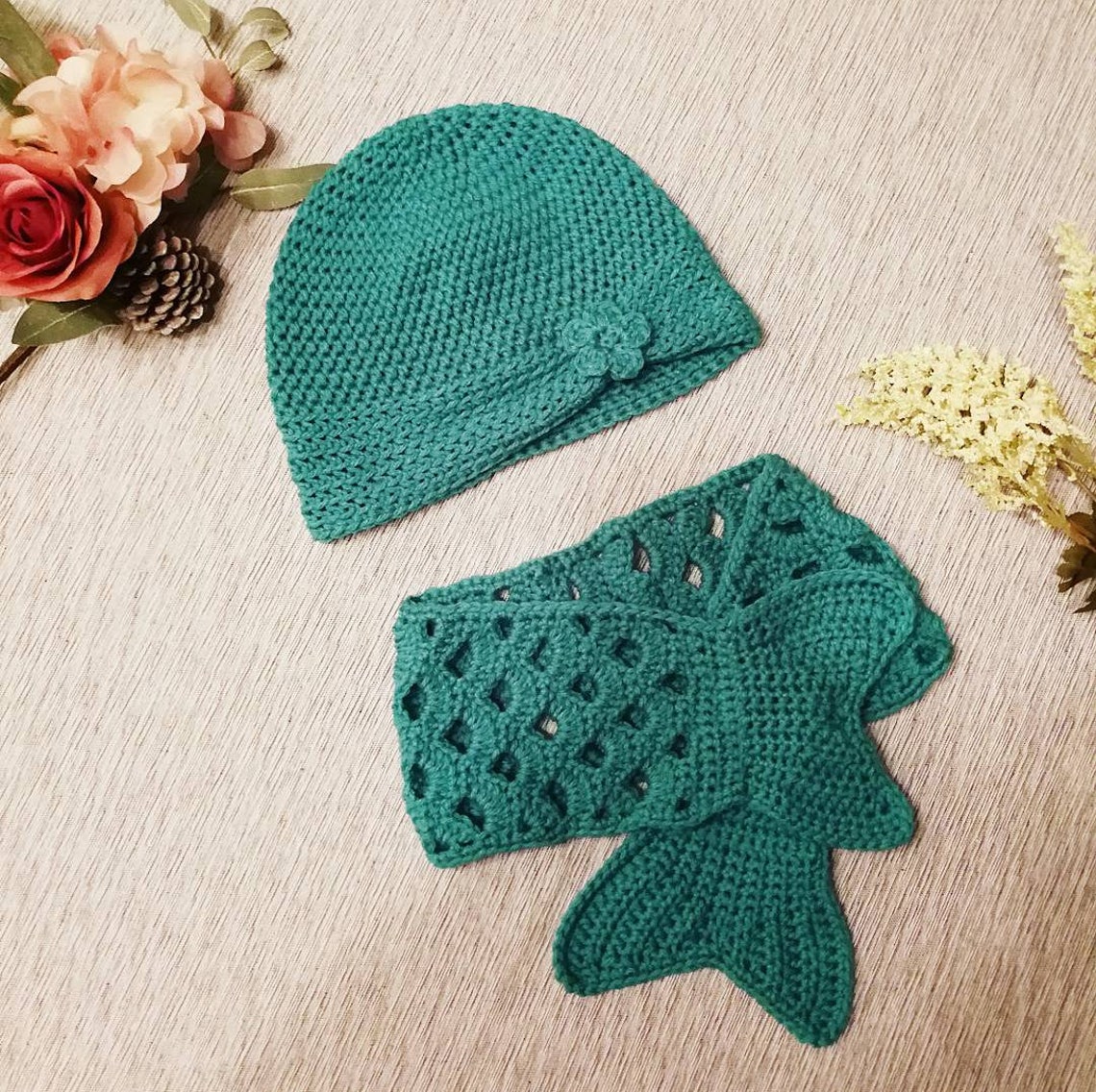 Crochet Mermaid Hat and Scarf. 1224 Months 35 Years and Etsy
