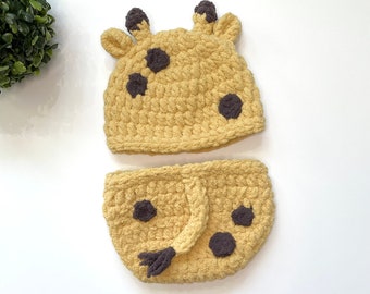 Crochet Giraffe Photo Prop Pattern. Baby Outfit. Baby Costume. Animal Photo Prop. Newborn to 6-12 Months. - PATTERN ONLY