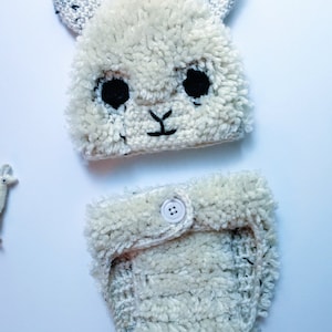Crochet Alpaca and Llama Hat and Diaper Cover Pattern. Photo Prop. Baby. 0-3, 3-6, and 6-12 months. - PATTERN ONLY