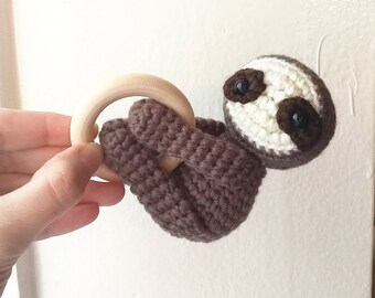 Sloth Plush Crochet Pattern. Amigurumi. Crochet Teether. Toy. Animal. - PATTERN ONLY