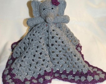Crochet Elephant Lovey Blanket Pattern (PDF Download)