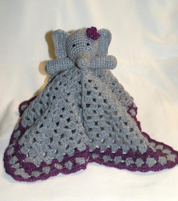 Crochet Elephant Lovey Blanket 
