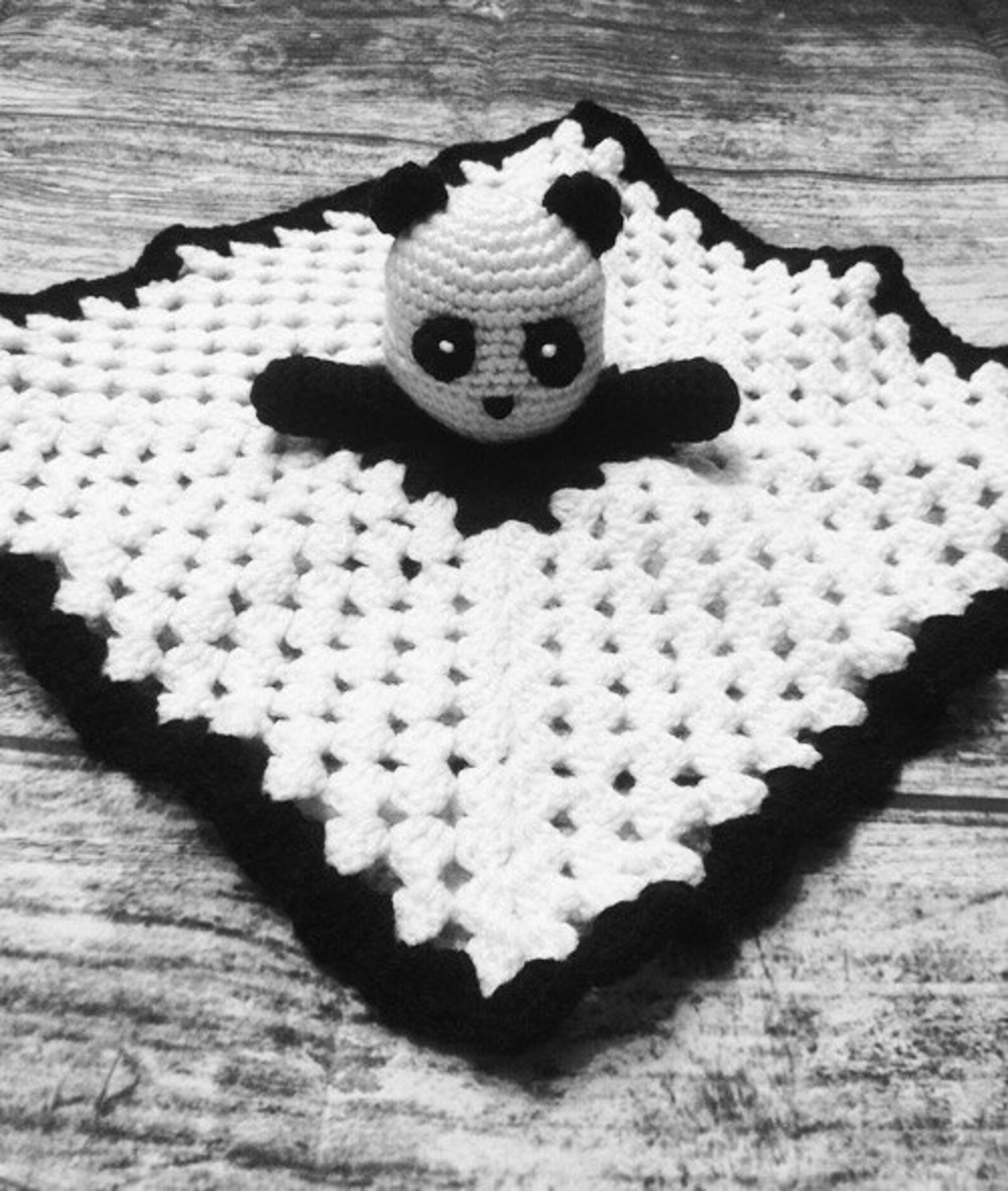 Crochet Panda Bear Lovey Blanket. Panda Toy. Baby Blanket. Etsy