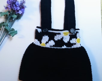 Crochet Baby Daisy Dress Overall Pattern. 0-3, 3-6, and 6-12 months. - PATTERN ONLY