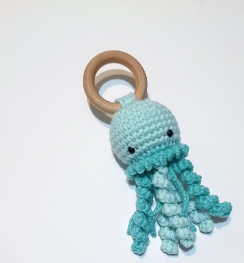 Jellyfish Teether and Rattle Crochet Pattern. Amigurumi. Plush. Crochet Teether. Toy. Animal. PATTERN ONLY image 5