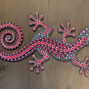 Handbemalter Metall Gecko Wand Dekor