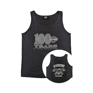 Vintage HARLEY DAVIDSON Graphic Tank 2002 Harley Davidson Motorcycles Winnipeg Canada Double Sided Black Harley Tank Unisex Size Medium