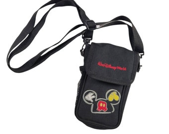 Vintage 90s WDW Camera Bag, Embroidered Mickey Mouse, Crossbody Shoulder Bag