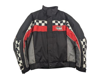 Vintage Sno Gear Racing Jacket, Checkered Winter Coat (Men's Medium)