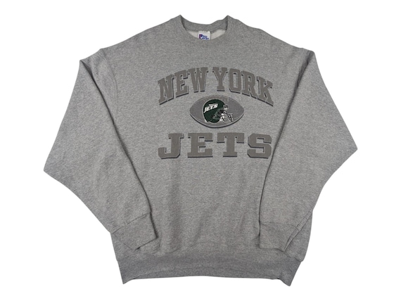 90s Vintage NY Jets Sweatshirt, NFL Football, Heather Gray, Size