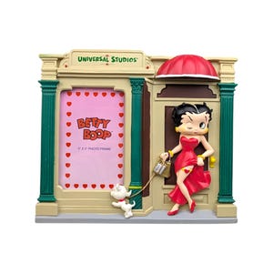 90s Vintage BETTY BOOP Picture Frame 1998 Universal Studios 3D Figurine with Pudgy Dog  3&quot; x 5&quot; Photo King Features Fleischer Studios