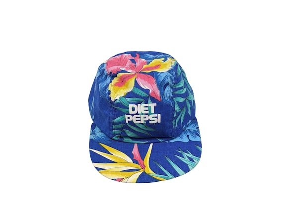 Vintage DIET PEPSI Hat Tropical Hawaiian Floral P… - image 1