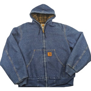 Carhartt アクティブジャケット J08DST デニム メキシコ製 L Vintage CARHARTT Jacket Carhartt J08DST Blanket Lined Denim Jacket