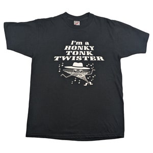 90s Vintage SCOOTER LEE T-Shirt Scooter Lee&#39;s Honky Tonk Twist Tour Shirt Honky Tonk Twister Western Country Music Line Dancing Black Large
