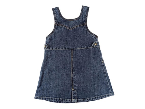 Vintage Guess Denim Jumper Dress, Dark Wash, 24 Months