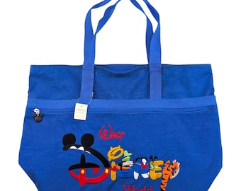 90s Vintage Disney WDW Embroidered Nylon Tote Bag