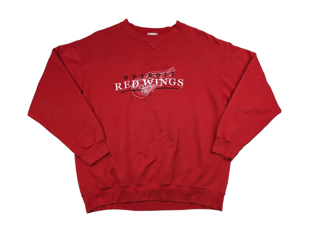 90s Vintage RED WINGS Crewneck Embroidered Detroit Red Wings - Etsy