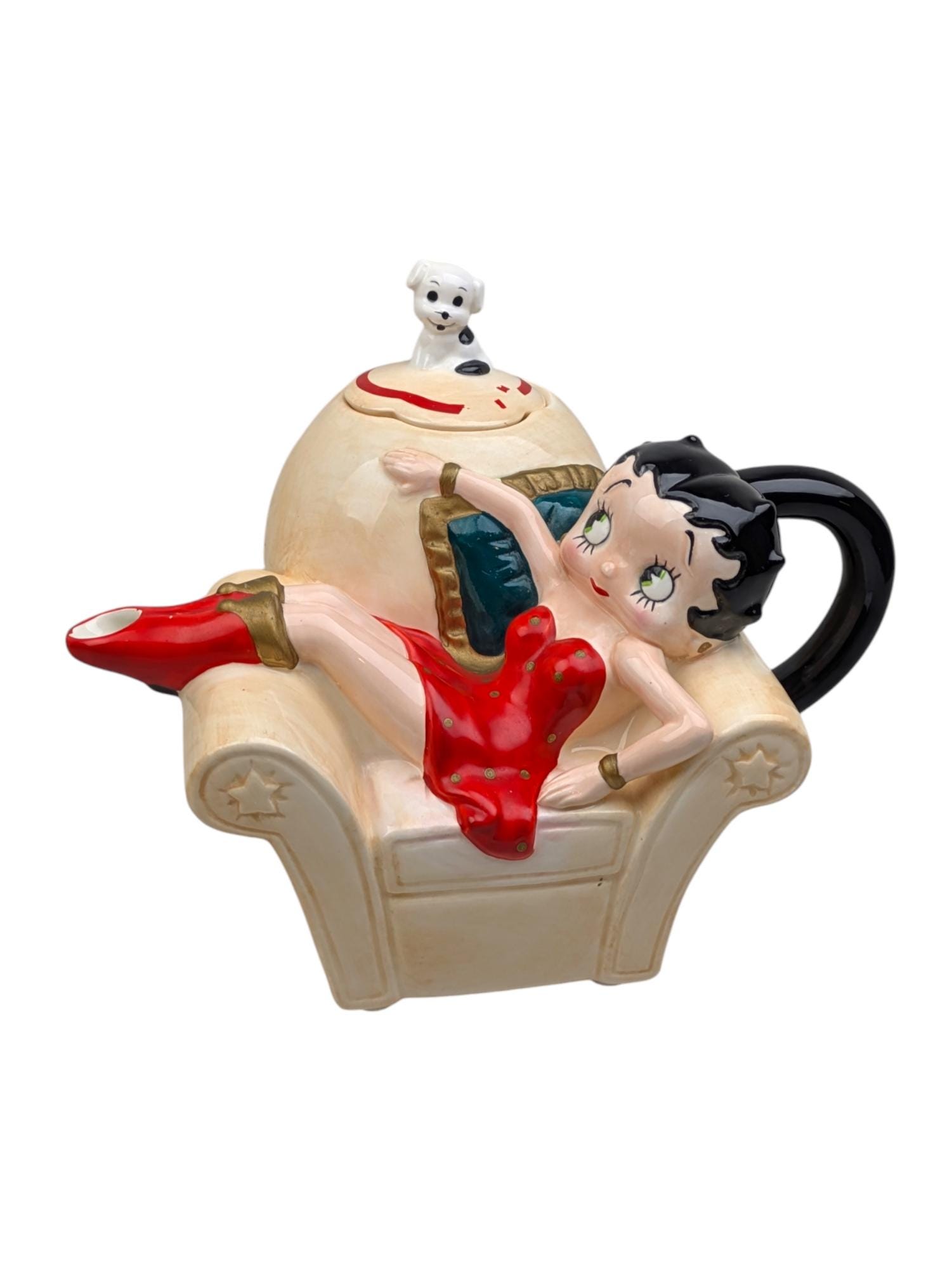 90s Vintage BETTY BOOP Teapot 1995 Betty Boop With Pudgy Dog on