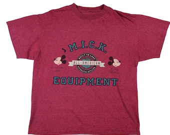 90s Vintage Mickey Mouse Graphic T-Shirt, Pink Acid Wash (Fits Like Large)